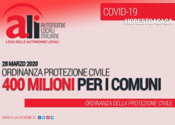 La Protezione civile ha emanato l’ordinanza che stanzia 400 milioni di euro per i Comuni italiani