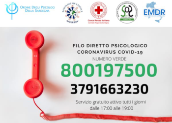 E’ attivo da ieri anche il numero verde 800197500, per il Filo diretto psicologico Coronavirus COVID-19