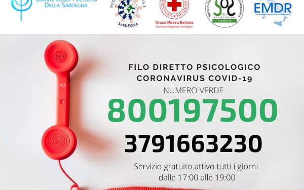 E’ attivo da ieri anche il numero verde 800197500, per il Filo diretto psicologico Coronavirus COVID-19