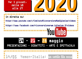 Secondo appuntamento con il “Maggio di Pace”, sul web, giovedì 21 maggio, alle 18.00 alle 19.00