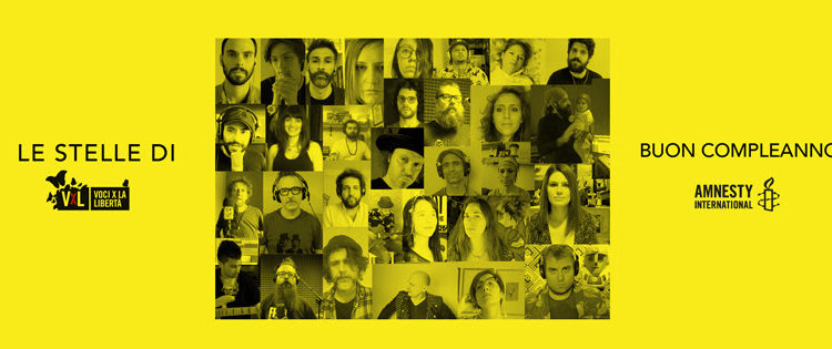 Giovedì 28 maggio sarà il 59° compleanno di Amnesty International e del festival Voci per la libertà