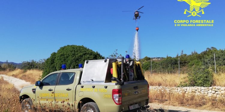 Incendi a Nuraminis, Nuoro e Villasimius: sul posto i mezzi del Corpo Forestale