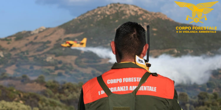 Incendio nelle campagne di Nuoro, sul posto uomini e mezzi del Corpo forestale
