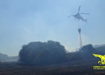 Fiamme nelle campagne di Serri, sul posto il Corpo forestale