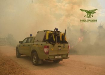 Incendio nelle campagne di Mores, sul posto mezzi e uomini della Forestale