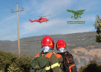 Fiamme nelle campagne di Ghilarza, in azione mezzi e uomini della Forestale