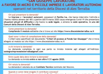 La diocesi di Ales-Terralba ha stanziato altri 250.000 euro per aiutare le piccole imprese ed i lavoratori autonomi del territorio in ginocchio a causa della pandemia