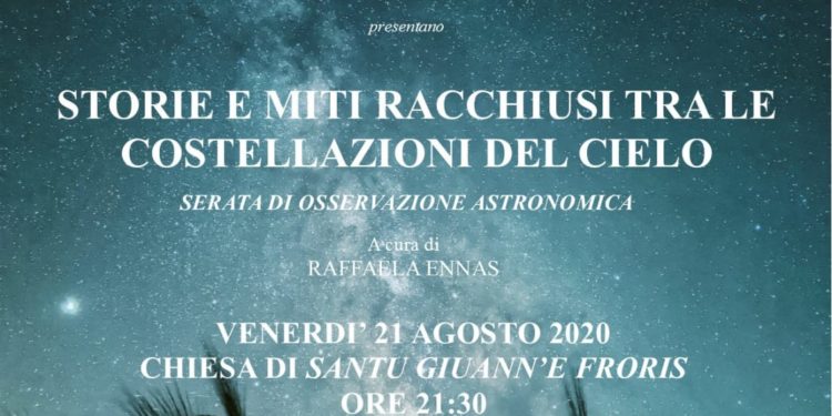 Oristano: venerdì 21 agosto “Storia e miti raccontati dalle costellazioni del cielo”