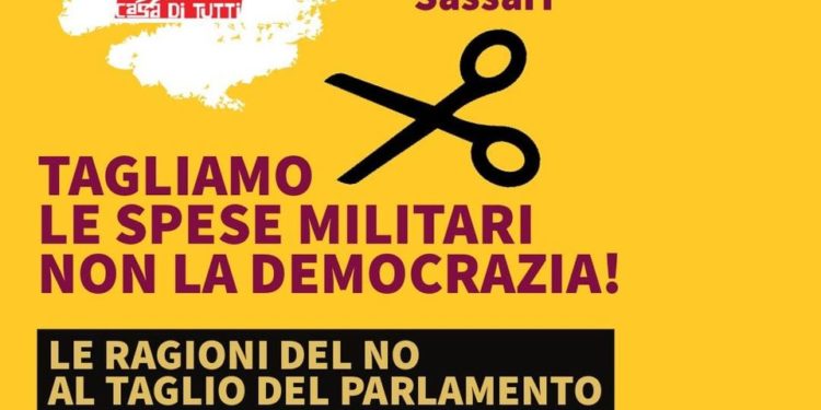 Referendum Costituzionale sul taglio dei parlamentari: mercoledì 9 settembre iniziativa de La Casa di Tutti – Sa Domo de Totus