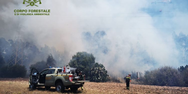 Solo 1 dei 9 incendi sviluppatisi oggi in Sardegna, ha richiesto l’intervento del mezzo aereo del Corpo forestale