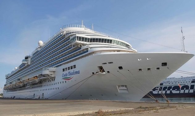 A Cagliari arriva la Costa Diadema. Massimo Deiana: «Timido segnale di riapertura della Sardegna alle crociere.»