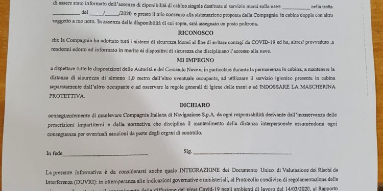 Dario Giagoni (Lega): «La dichiarazione richiesta da Tirrenia agli autotrasportatori va rivista in base alle disposizioni nazionali e regionali»