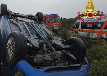 Golfo Aranci: incidente stradale sulla provinciale 82, intervengono i vigili del fuoco
