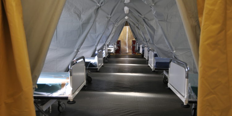 Si sono concluse, a Nuoro, le operazioni di allestimento dell’ospedale da campo