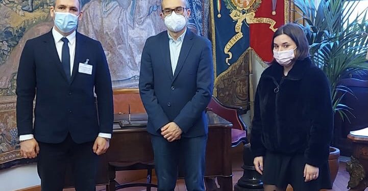 Il sindaco di Cagliari ha ricevuto a Palazzo Civico il console presso l’Ambasciata di Romania nella Repubblica Italiana Cosmin Gabriel Ungureanu