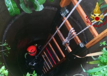 Squadre dello Speleo alpino fluviale e sommozzatori dei vigili del fuoco sono intervenuti a Villasor per recuperare due cani caduti in un pozzo