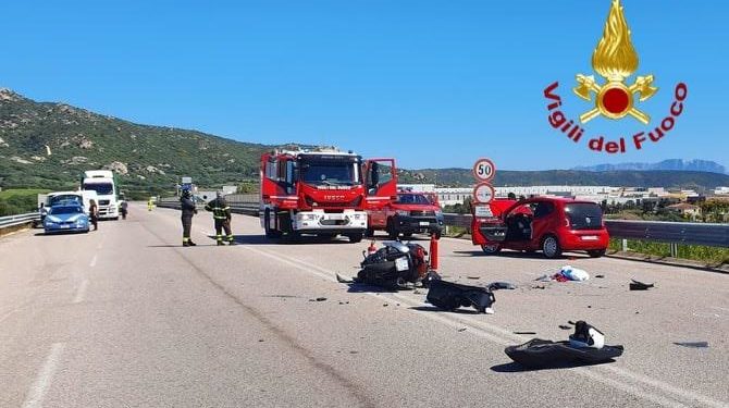 Olbia: incidente stradale sulla Circonvallazione Nord, due persone in gravi condizioni