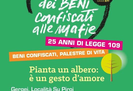 Sabato 6 marzo, a Gergei, il CSV Sardegna Solidale ricorderà i 25 anni della legge 109 del 7 marzo 1996