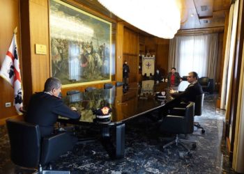 Il presidente della Regione Christian Solinas ha ricevuto a Villa Devoto il generale Carmelo Burgio
