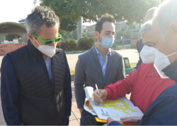 L’assessore delle Politiche per la sicurezza del comune di Cagliari, Carlo Tack, ha visitato l’Hub vaccinale presso la Fiera di Cagliari