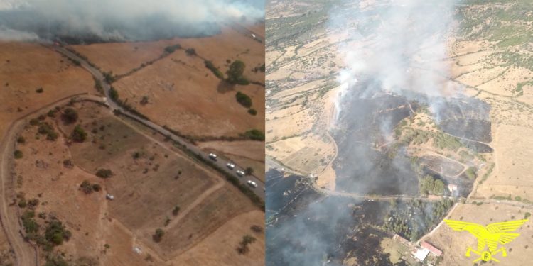 Fiamme nelle campagne di Bauladu, sul posto il Corpo Forestale