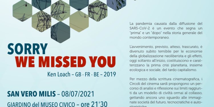 A San Vero Melis, la rassegna Altrimari 2021 propone per giovedì 8 luglio la proiezione del film Sorry We Missed You