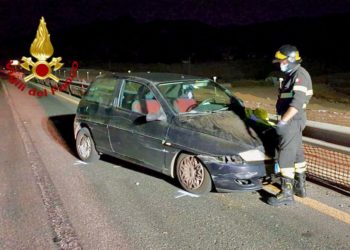 Incidente stradale all’altezza del bivio di Berchidda, sul posto i vigili del fuoco