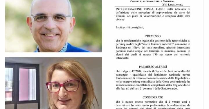 Valorizzare e recuperare le terre civiche, ecco l’interrogazione dei Riformatori sardi