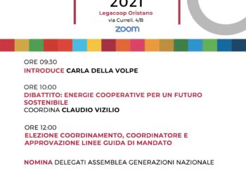 Si terrà lunedì 29 novembre, ad Oristano, l’assemblea regionale di Generazioni Legacoop Sardegna