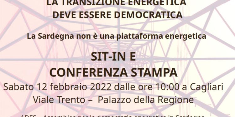 Sit-in dell’Assemblea per la Democrazia Energetica in Sardegna sabato mattina davanti al Palazzo della Regione