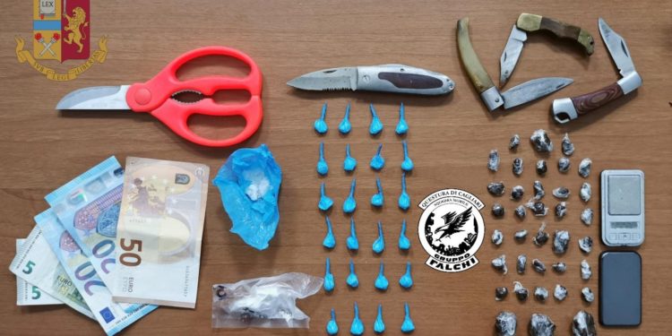 I Falchi della Polizia di Stato di Cagliari hanno arrestato un 23enne per spaccio di sostanze stupefacenti