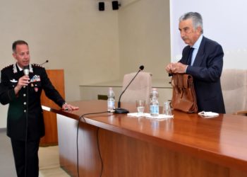 Conferenza dell’ex procuratore capo Ettore Angioni stamane agli allievi carabinieri del 2° ciclo semestrale del 140° corso della Scuola di Iglesias