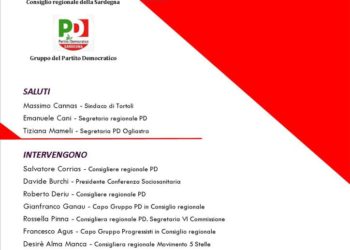 Il Gruppo consiliare del Partito democratico dà inizio al giro di ascolto della Sardegna venerdì 20 maggio a Tortolì