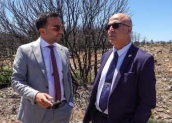 L’assessore dell’Ambiente e l’ambasciatore israeliano visitano i luoghi devastati dagli incendi. I sindaci di Santu Lussurgiu e Scano Di Montiferro: «Noi non coinvolti»