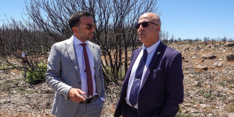 L’assessore dell’Ambiente Gianni Lampis ha effettuato un sopralluogo a Santu Lussurgiu con l’ambasciatore di Israele in Italia, Dror Eydar