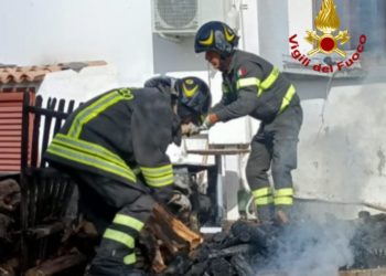 Torpè: a fuoco una legnaia, sul posto i vigili del fuoco