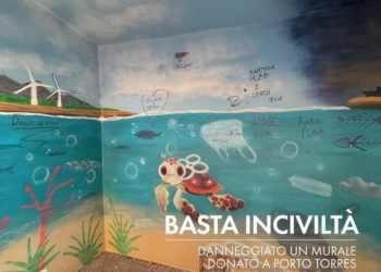 Porto Torres: danneggiato il murale donato dagli scout e da Pietro Gadau