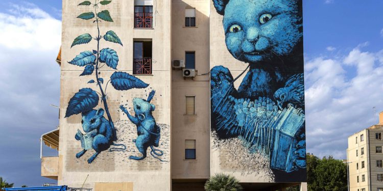 Il nuovo murale di Ericailcane a Cagliari, nel quartiere Sant’Elia, la presentazione venerdì 15 luglio