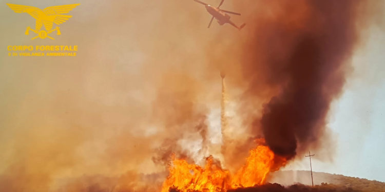 20 incendi oggi in Sardegna. A San Teodoro, Ottana, Sassari, Nule, Torpè, Berchidda, Villagrande Strisaili, Gergei e Tortolì impegnati anche mezzi aerei