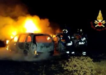 Tre auto e la vegetazione circostante sono state distrutte da un incendio la notte scorsa nei pressi della Motorizzazione civile, a Cagliari