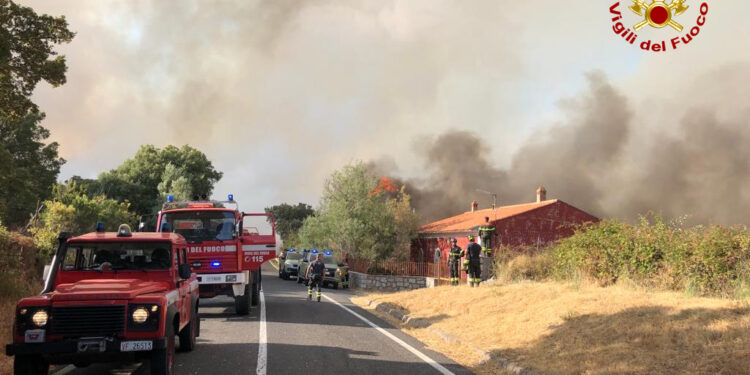 Incendi a San Vero Milis, Siurgus Donigala, Monti e Calangianus. A Sassari prende fuoco un capannone industriale
