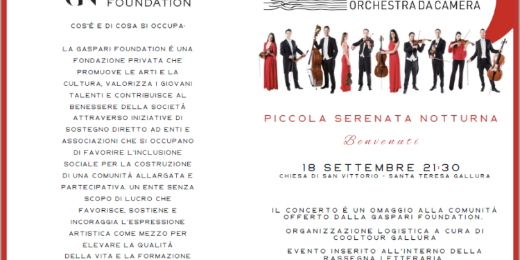 Domenica a Santa Teresa Gallura si terrà un concerto di musica classica organizzato dalla cooperativa Cooltour Gallura