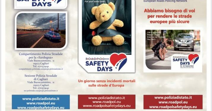 Il 26 settembre, al Centro Commerciale “Le Vele” di Quartucciu, la Polizia di Stato promuoverà la campagna Roadpol “SAFETY DAYS”