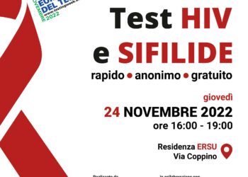 Usa la TESTa: giovedì 24 all’ERSU campagna di prevenzione contro HIV e Sifilide