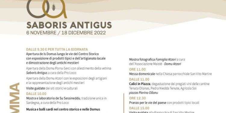 Saboris antigus, domenica primo appuntamento a Gergei