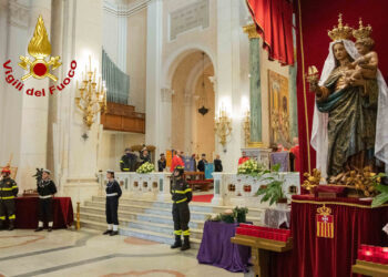 Stamane mons. Giuseppe Baturi ha celebrato la messa solenne di Santa Barbara nella Basilica di Bonaria