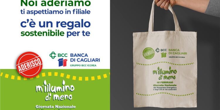 Anche Banca di Cagliari aderisce domani, 16 febbraio, a “Mi Illumino di meno”