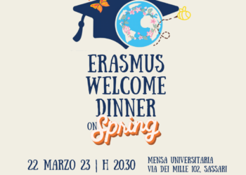 Mercoledì 22 marzo, presso la Mensa Universitaria di Sassari, è in programma la ERASMUS WELCOME DINNER on Spring