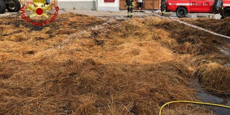 Lula: a fuoco alcune rotoballe di foraggio, sul posto i vigili del fuoco