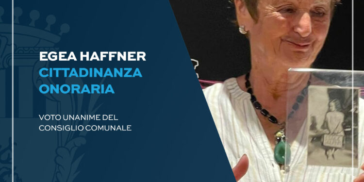 Il Consiglio comunale di Alghero ha votato, all’unanimità, il conferimento della cittadinanza onoraria a Egea Haffner